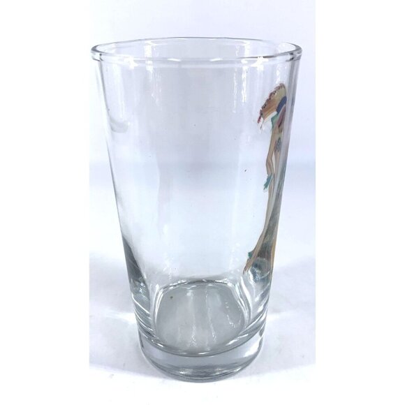 Nude Bar Glass MCM 1950’s Peek A Boo Woman Glass Risque 5" FLAW - Picture 4 of 8